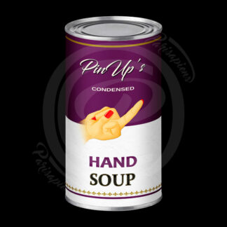 Art-Numérique Pop-Art soupe de main de PinUp façon Campbell's Soup d'Handy Warhol