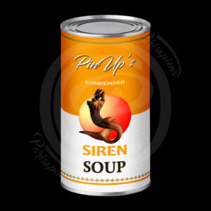Art-Numérique Pop-Art soupe de sirène PinUp façon Campbell's Soup d'Handy Warhol